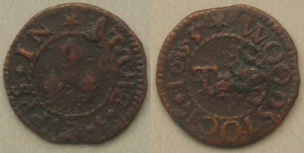 Woodstock, T P AT THE 3 CVPPS 1653 farthing